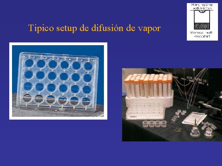 Tipico setup de difusión de vapor 