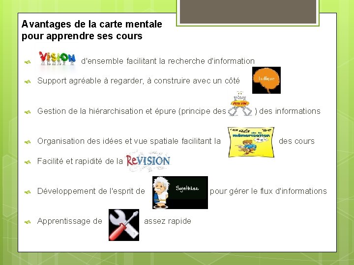 Avantages de la carte mentale pour apprendre ses cours d'ensemble facilitant la recherche d'information