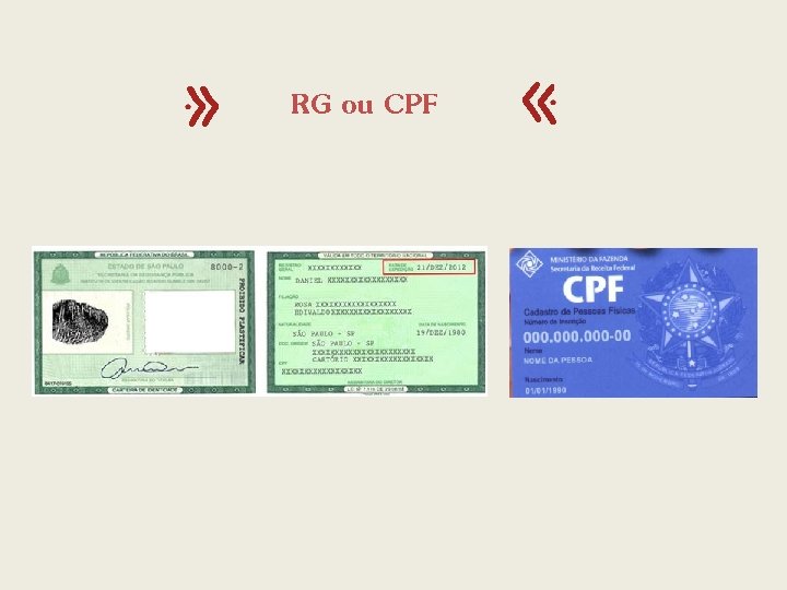 RG ou CPF 