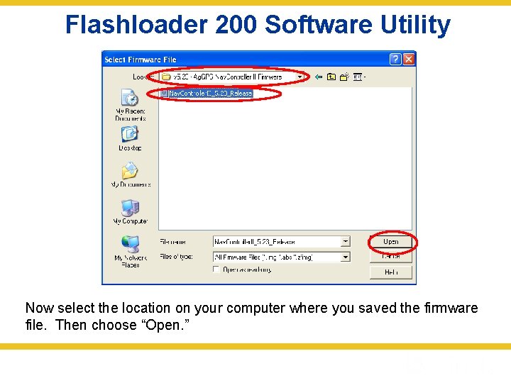 Flashloader 200 Software Utility Now select the location on your computer where you saved