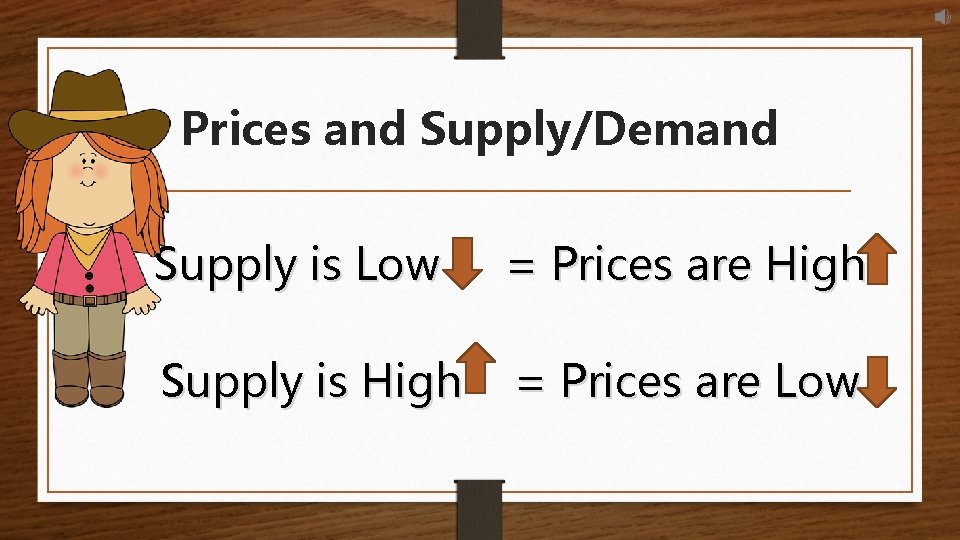 Prices and Supply/Demand Supply is Low = Prices are High Supply is High =