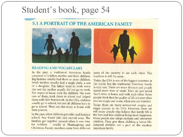 Student’s book, page 54 Student’s book, page 54