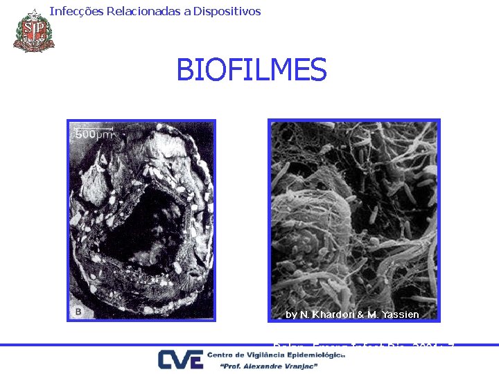 Infecções Relacionadas a Dispositivos BIOFILMES Dolan. Emerg Infect Dis, 2001: 7 