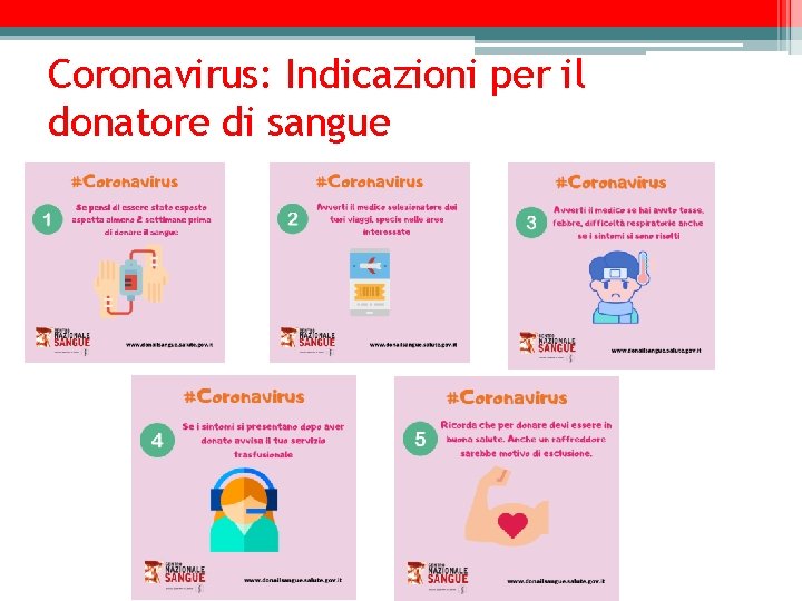 Coronavirus: Indicazioni per il donatore di sangue 