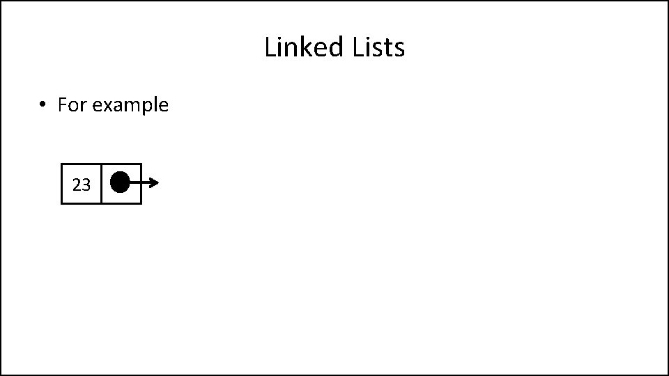 Linked Lists • For example 23 