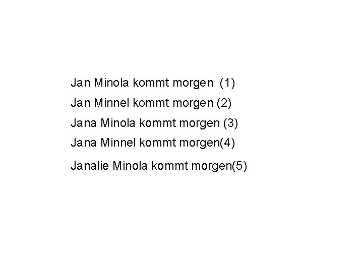 Jan Minola kommt morgen (1) Jan Minnel kommt morgen (2) Jana Minola kommt morgen