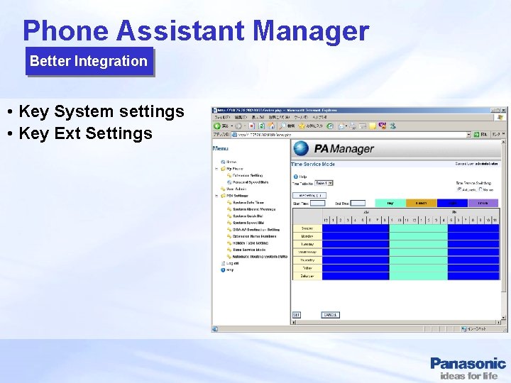 Phone Assistant Manager Better Integration • Key System settings • Key Ext Settings 