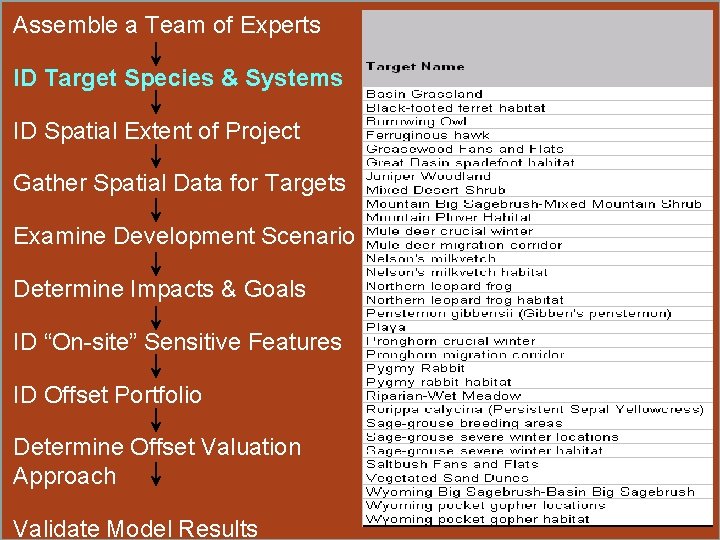 Assemble a Team of Experts ID Target Species & Systems ID Spatial Extent of