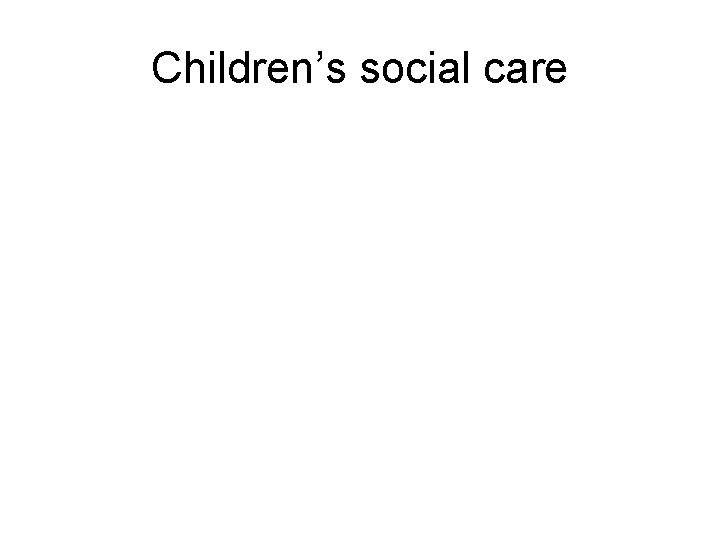 Children’s social care 