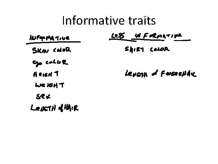 Informative traits 