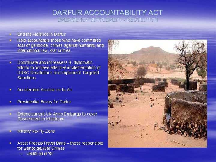 DARFUR ACCOUNTABILITY ACT EMERGENCY SUPPLEMENT - RESOLUTION § § End the violence in Darfur