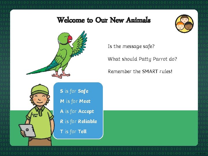 Welcome to Our New Animals Is the message safe? What should Patty Parrot do?