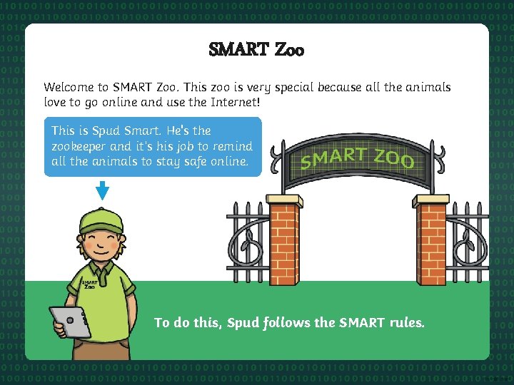 SMART Zoo Welcome to SMART Zoo. This zoo is very special because all the