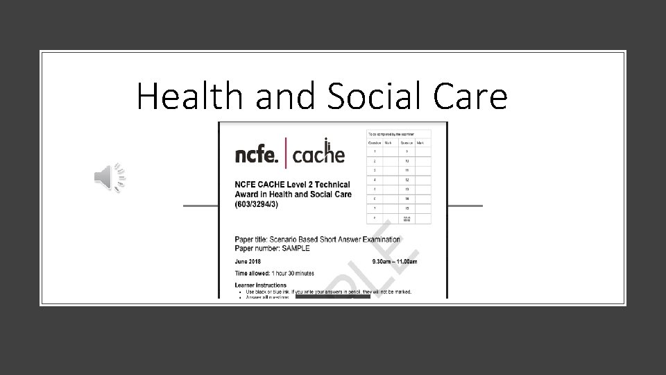 Health and Social Care 