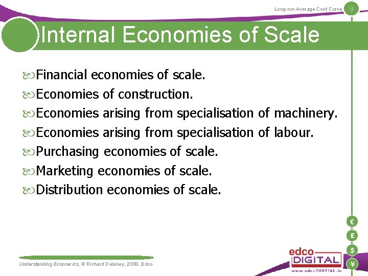 Long-run Average Cost Curve 9 Internal Economies of Scale Financial economies of scale. Economies Long-run Average Cost Curve 9 Internal Economies of Scale Financial economies of scale. Economies