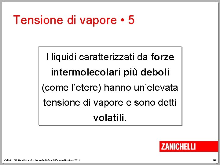 Tensione di vapore • 5 I liquidi caratterizzati da forze intermolecolari più deboli (come