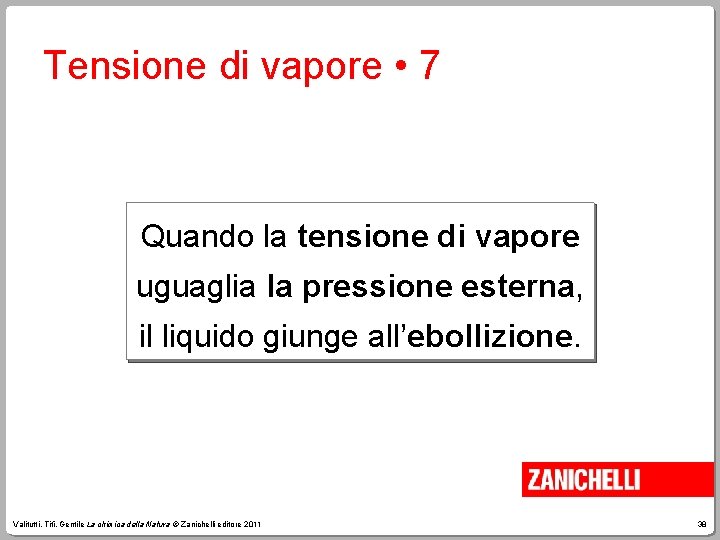 Tensione di vapore • 7 Quando la tensione di vapore uguaglia la pressione esterna,