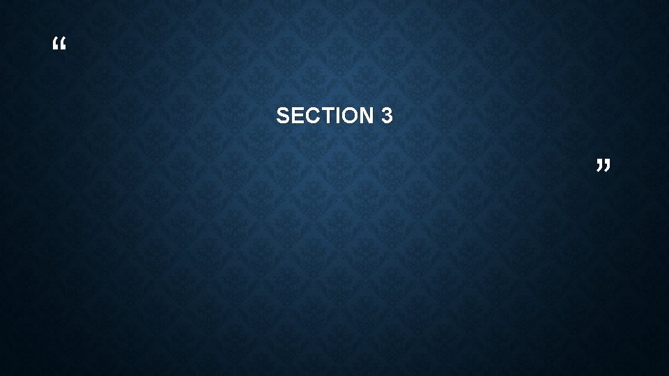 “ SECTION 3 ” 