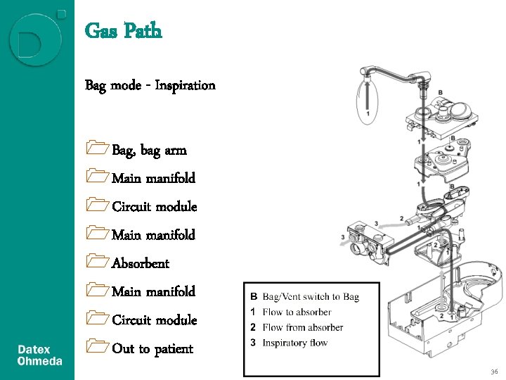 Gas Path Bag mode - Inspiration 1 Bag, bag arm 1 Main manifold 1 Gas Path Bag mode - Inspiration 1 Bag, bag arm 1 Main manifold 1
