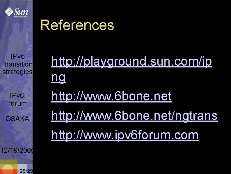 References IPv 6 transition strategies " IPv 6 forum " http: //www. 6 bone.