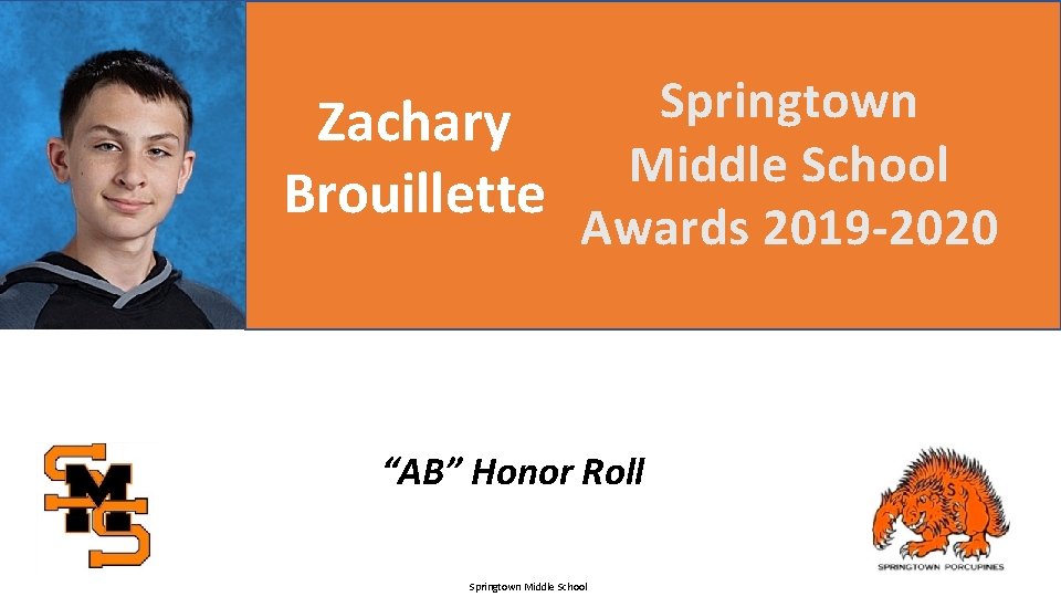 Springtown Zachary Middle School Brouillette Awards 2019 -2020 “AB” Honor Roll Springtown Middle School