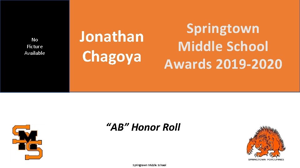 No Picture Available Jonathan Chagoya Springtown Middle School Awards 2019 -2020 “AB” Honor Roll