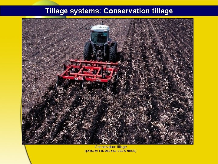 Tillage systems: Conservation tillage (photo by Tim Mc. Cabe, USDA-NRCS) 