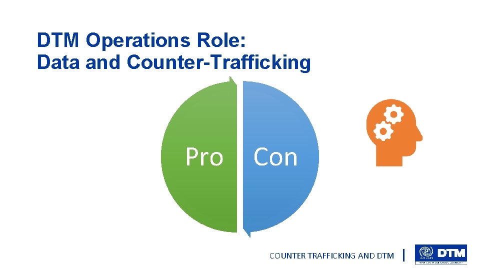 DTM Operations Role: Data and Counter-Trafficking Pro Con COUNTER TRAFFICKING AND DTM 