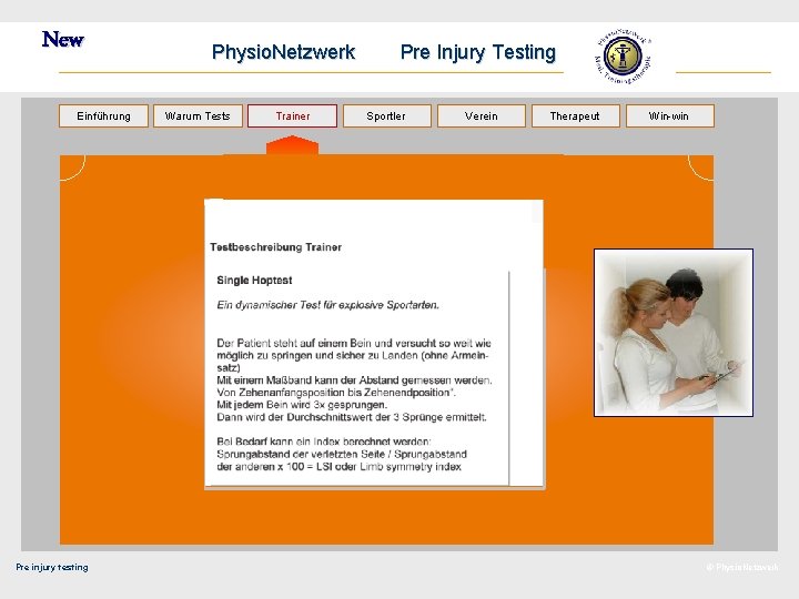 New Einführung Pre injury testing Physio. Netzwerk Warum Tests Trainer Pre Injury Testing Sportler