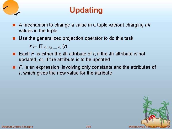 Updating n A mechanism to change a value in a tuple without charging all