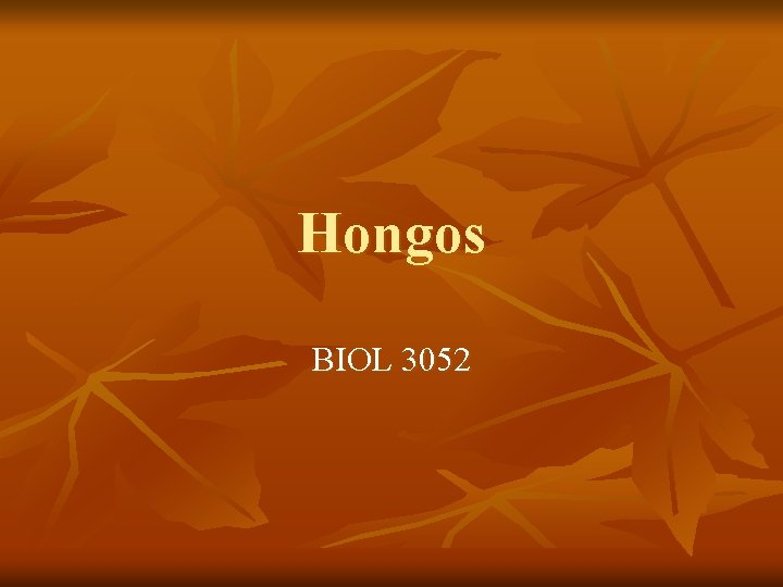 Hongos BIOL 3052 