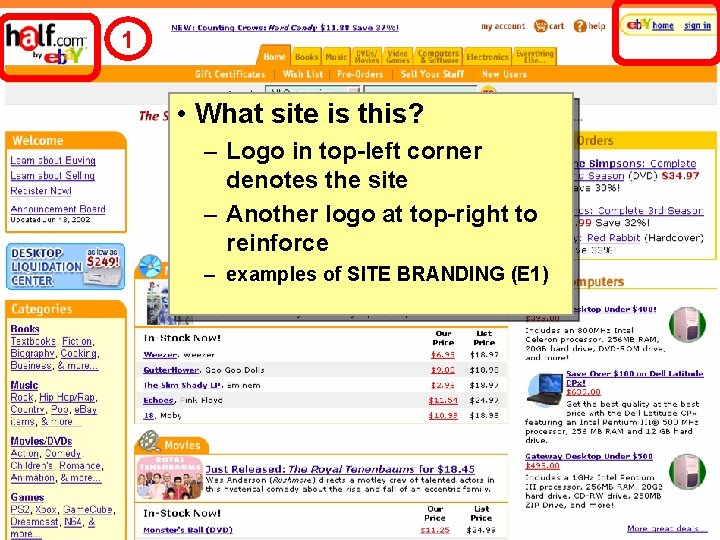 1 • What site is this? – Logo in top-left corner denotes the site
