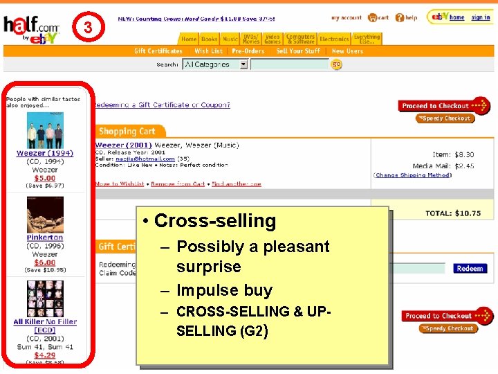 3 • Cross-selling – Possibly a pleasant surprise – Impulse buy – CROSS-SELLING &