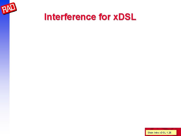 Interference for x. DSL Stein Intro x. DSL 1. 26 