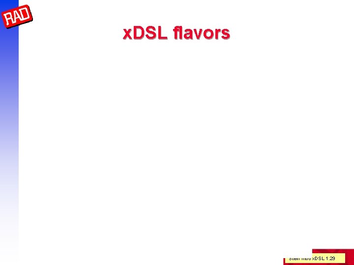 x. DSL flavors Stein Intro x. DSL 1. 29 