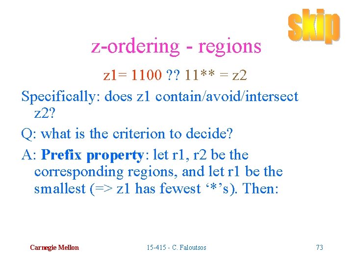 z-ordering - regions z 1= 1100 ? ? 11** = z 2 Specifically: does