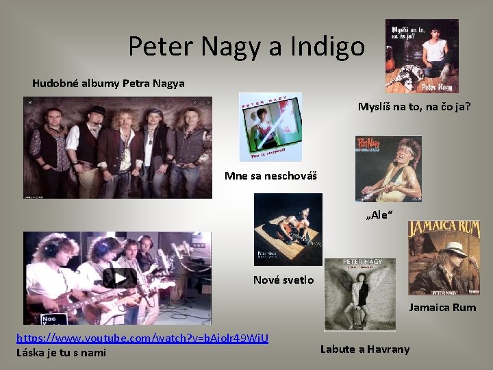 Peter Nagy a Indigo Hudobné albumy Petra Nagya Myslíš na to, na čo ja?
