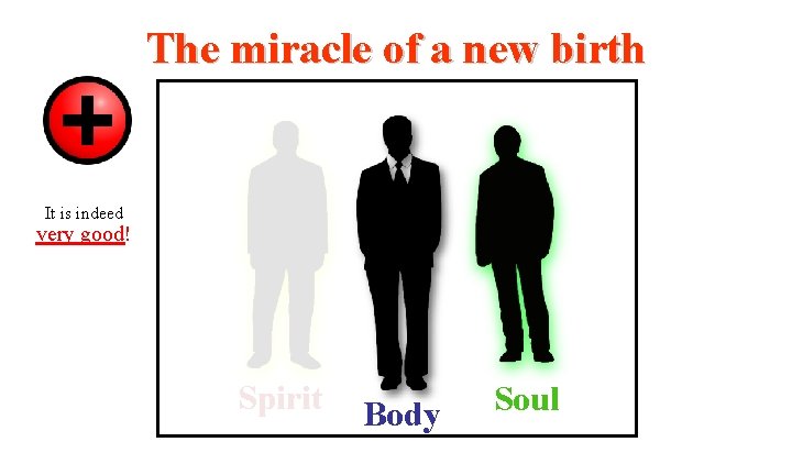 The miracle of a new birth It is indeed very good! Spirit Body Soul