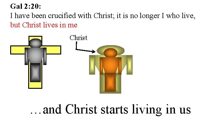 Gal 2: 20: I have been crucified with Christ; it is no longer I