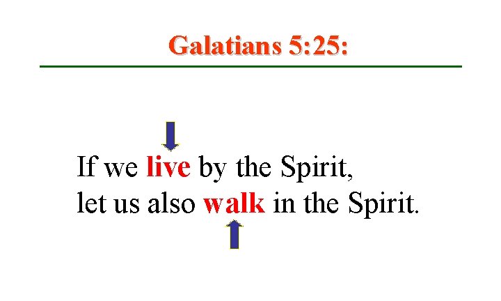 Galatians 5: 25: If we live by the Spirit, let us also walk in