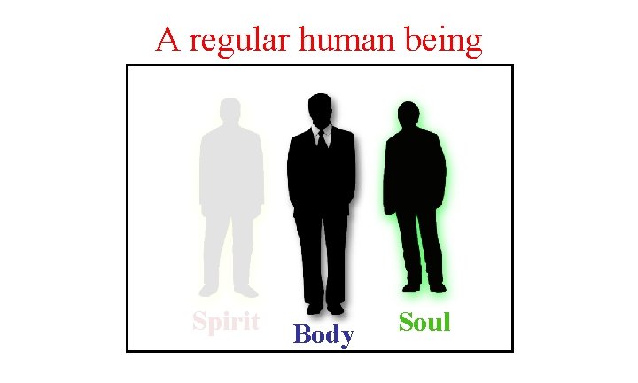 A regular human being Spirit Body Soul 