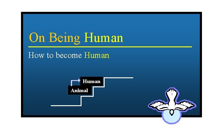 On Being Human How to become Human Animal 