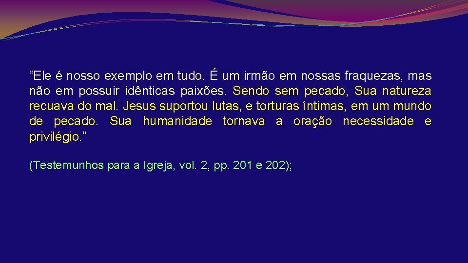 “Ele é nosso exemplo em tudo. É um irmão em nossas fraquezas, mas não