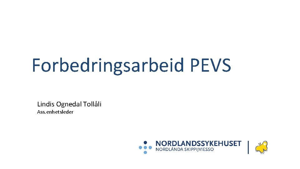 Forbedringsarbeid PEVS Lindis Ognedal Tollåli Ass. enhetsleder 