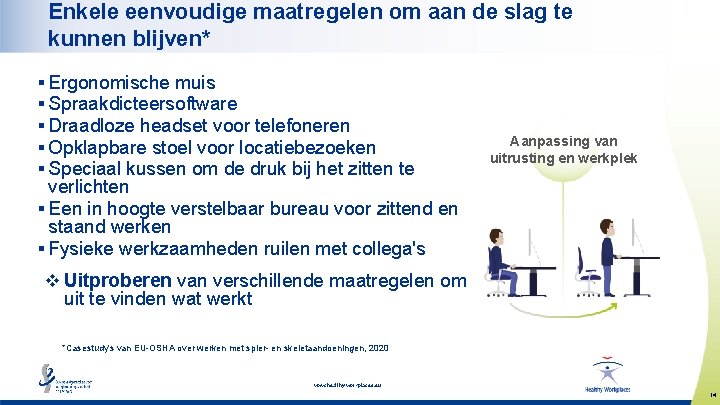 Enkele eenvoudige maatregelen om aan de slag te kunnen blijven* § Ergonomische muis §