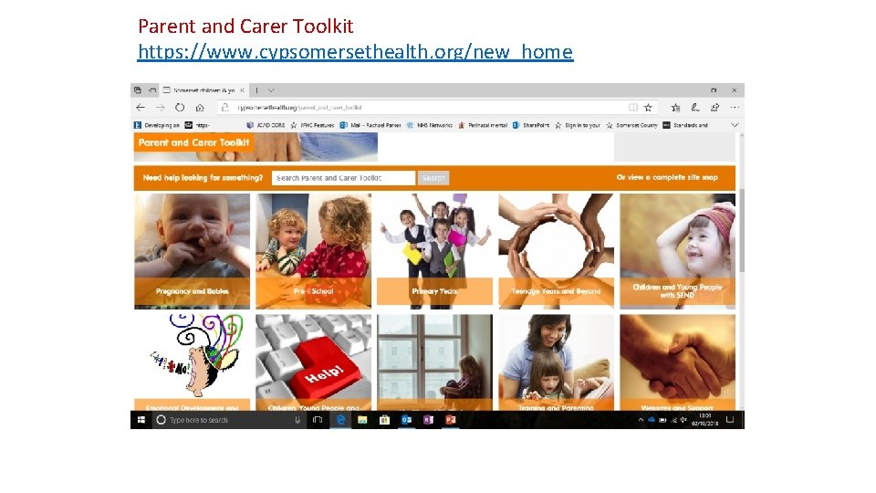Parent and Carer Toolkit https: //www. cypsomersethealth. org/new_home 