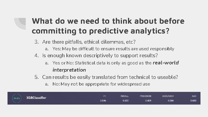 What do we need to think about before committing to predictive analytics? 3. Are What do we need to think about before committing to predictive analytics? 3. Are