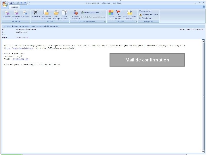 Mail de confirmation 