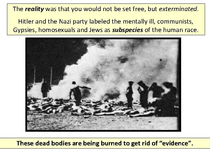 The reality was that you would not be set free, but exterminated. Hitler and The reality was that you would not be set free, but exterminated. Hitler and