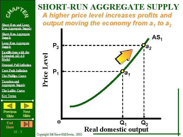 SHORT-RUN AGGREGATE SUPPLY Short-Run and Long. Run Aggregate Supply A higher price level increases SHORT-RUN AGGREGATE SUPPLY Short-Run and Long. Run Aggregate Supply A higher price level increases